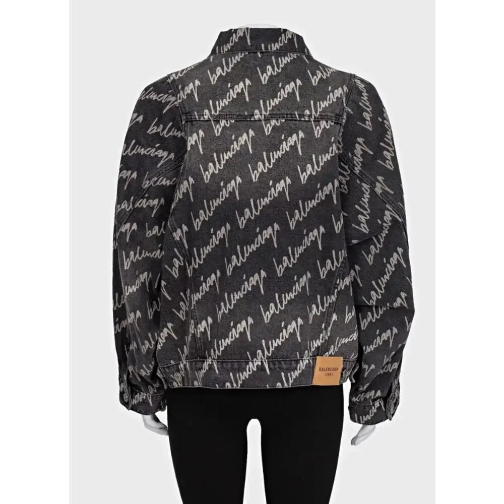 NWOT Balenciaga Black Oversized Denim Jacket IT38/XXS - Picture 3 of 7